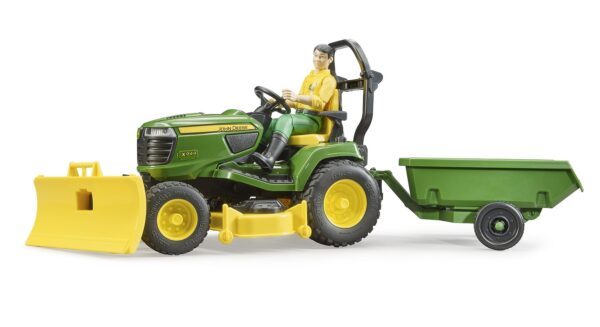 BRUDER 62104 BWORLD JOHN DEERE LAWN TRACTOR WITH TRAILER KOUREAS TOYS