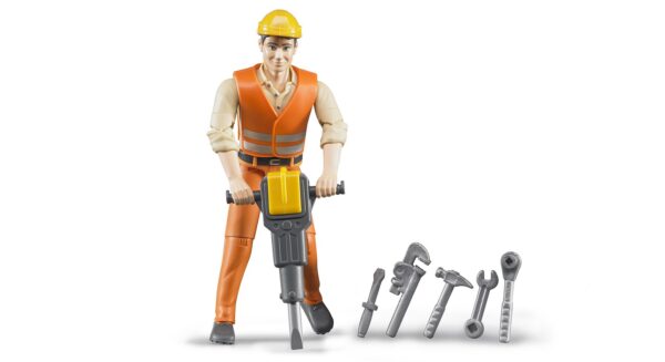 BRUDER 60020 CONSTRUCTION WORKER WITH ACCESSORIES KOUREAS TOYS