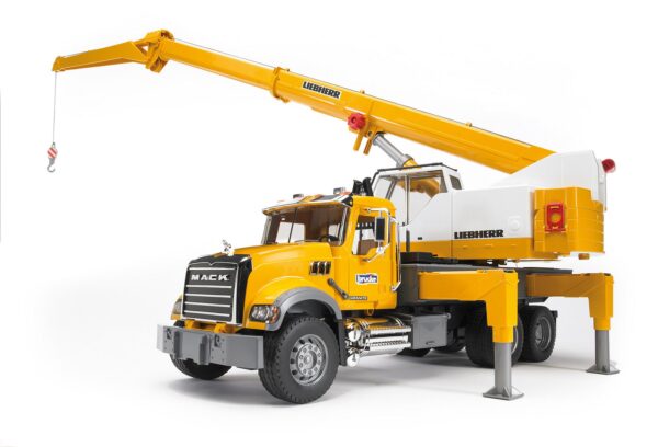 BRUDER 02818 MACK GRANITE LIEBHERR CRANE TRUCK KOUREAS TOYS
