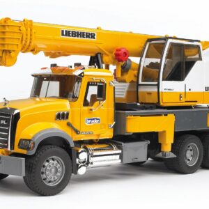 BRUDER 02818 MACK GRANITE LIEBHERR CRANE TRUCK KOUREAS TOYS