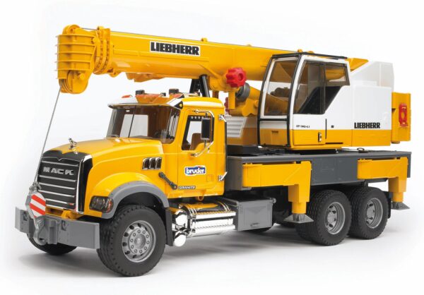 BRUDER 02818 MACK GRANITE LIEBHERR CRANE TRUCK KOUREAS TOYS