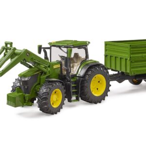 BRUDER 03155 JOHN DEERE 7R 350 WITH FRONTLOADER AND TANDEMAXLE TIPPING TRAILER KOUREAS TOYS