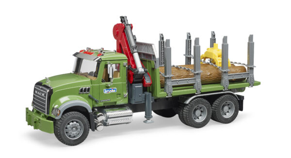 BRUDER 02824 MACK GRANITE TIMBER TRUCK WITH 3 TRUNKS KOUREAS TOYS