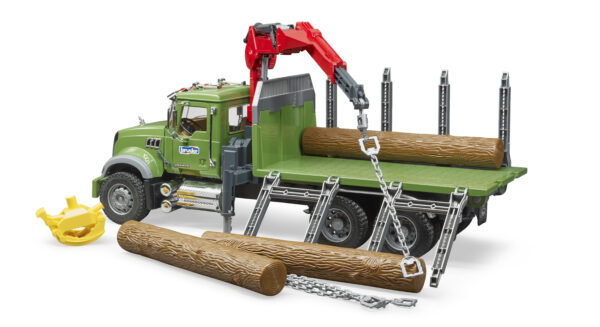 BRUDER 02824 MACK GRANITE TIMBER TRUCK WITH 3 TRUNKS KOUREAS TOYS