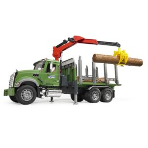 BRUDER 02824 MACK GRANITE TIMBER TRUCK WITH 3 TRUNKS KOUREAS TOYS