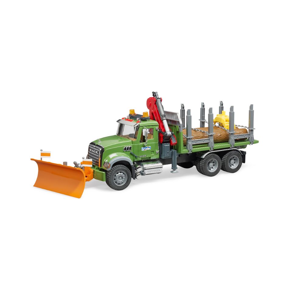 BRUDER 02824 MACK GRANITE TIMBER TRUCK WITH 3 TRUNKS KOUREAS TOYS