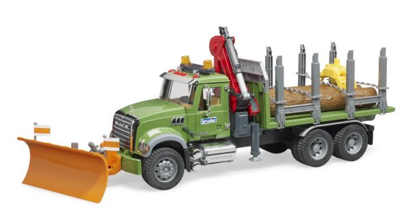 BRUDER 02824 MACK GRANITE TIMBER TRUCK WITH 3 TRUNKS KOUREAS TOYS