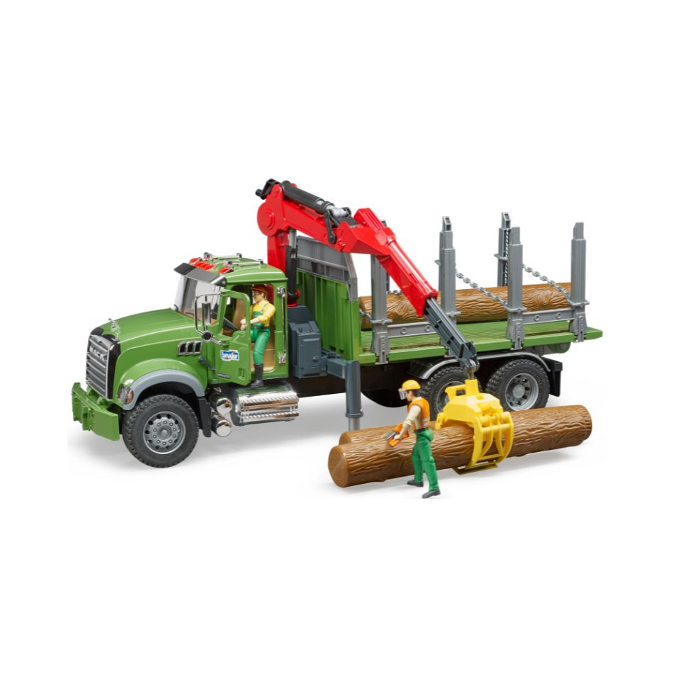 BRUDER 02824 MACK GRANITE TIMBER TRUCK WITH 3 TRUNKS KOUREAS TOYS