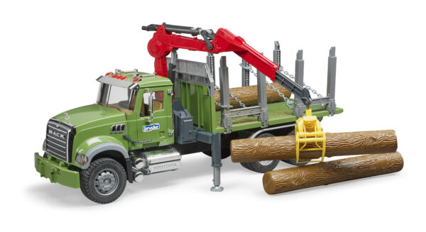 BRUDER 02824 MACK GRANITE TIMBER TRUCK WITH 3 TRUNKS KOUREAS TOYS