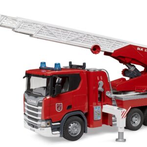 BRUDER 03591 SCANIA SUPER 560R FIRE ENGINE WITH LADDER, WATERPUMP AND LIGHT AND SOUND MODULE KOUREAS TOYS