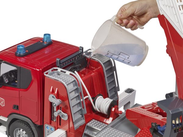 BRUDER 03591 SCANIA SUPER 560R FIRE ENGINE WITH LADDER, WATERPUMP AND LIGHT AND SOUND MODULE KOUREAS TOYS