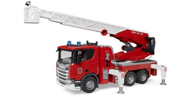 BRUDER 03591 SCANIA SUPER 560R FIRE ENGINE WITH LADDER, WATERPUMP AND LIGHT AND SOUND MODULE KOUREAS TOYS