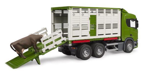 BRUDER 03548 SCANIA SUPER 560R CATTLE TRANSPORTATION TRUCK WITH 1 CATTLE KOUREAS TOYS