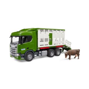 BRUDER 03548 SCANIA SUPER 560R CATTLE TRANSPORTATION TRUCK WITH 1 CATTLE KOUREAS TOYS