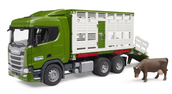 BRUDER 03548 SCANIA SUPER 560R CATTLE TRANSPORTATION TRUCK WITH 1 CATTLE KOUREAS TOYS
