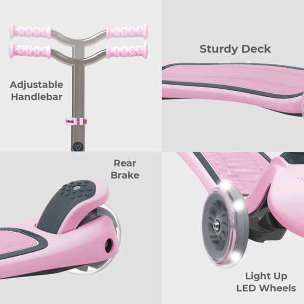 YVOLUTION THREE-WHEEL GLIDER AIR METAL SCOOTER PINK HB 2022 KOUREAS TOYS