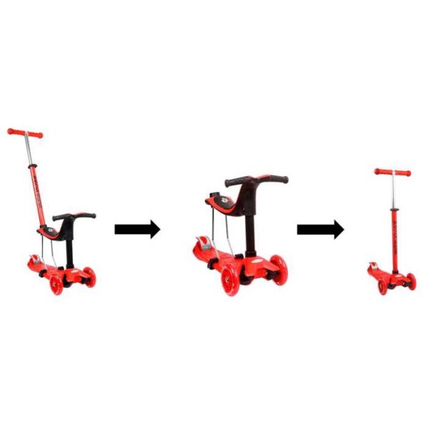 THREE-WHEEL 3 IN 1 SCOOTER - RED 61212 KOUREAS TOYS