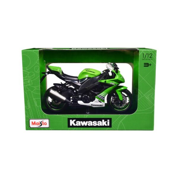 MAISTO 32709 1:12 MOTORCYCLES WITH STAND - KAWASAKI NINJA ZX-10R (GREEN) KOUREAS TOYS