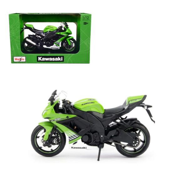 MAISTO 32709 1:12 MOTORCYCLES WITH STAND - KAWASAKI NINJA ZX-10R (GREEN) KOUREAS TOYS