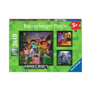 RAVENSBURGER 05621 3X49 Pcs PUZZLE MINECRAFT BIOMES KOUREAS TOYS