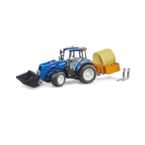 BRUDER 02187 NEW HOLLAND T5.120 WITH SLIP-ON FRONTLOADER, DUMP BOX AND FORKS KOUREAS TOYS