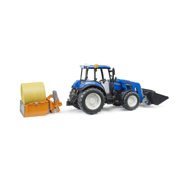 BRUDER 02187 NEW HOLLAND T5.120 WITH SLIP-ON FRONTLOADER, DUMP BOX AND FORKS KOUREAS TOYS