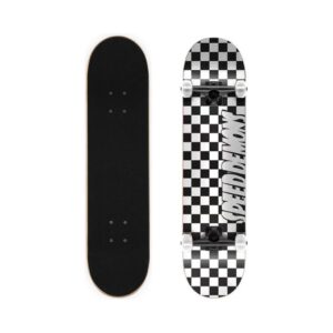 7.5" SPEED DEMONS CHECKERS COMPLETE SKATEBOARD (BLACK/WHITE) 666713 KOUREAS TOYS
