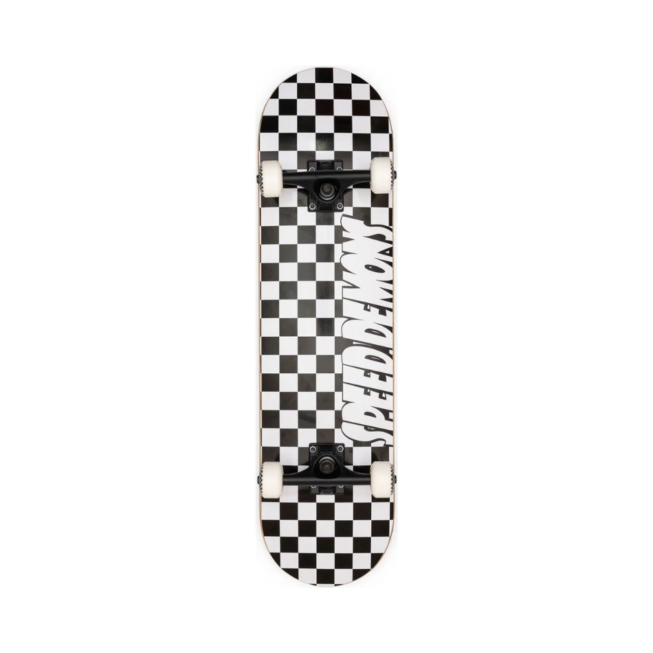 8" SPEED DEMONS CHECKERS COMPLETE SKATEBOARD (BLACK/WHITE) 66915 KOUREAS TOYS