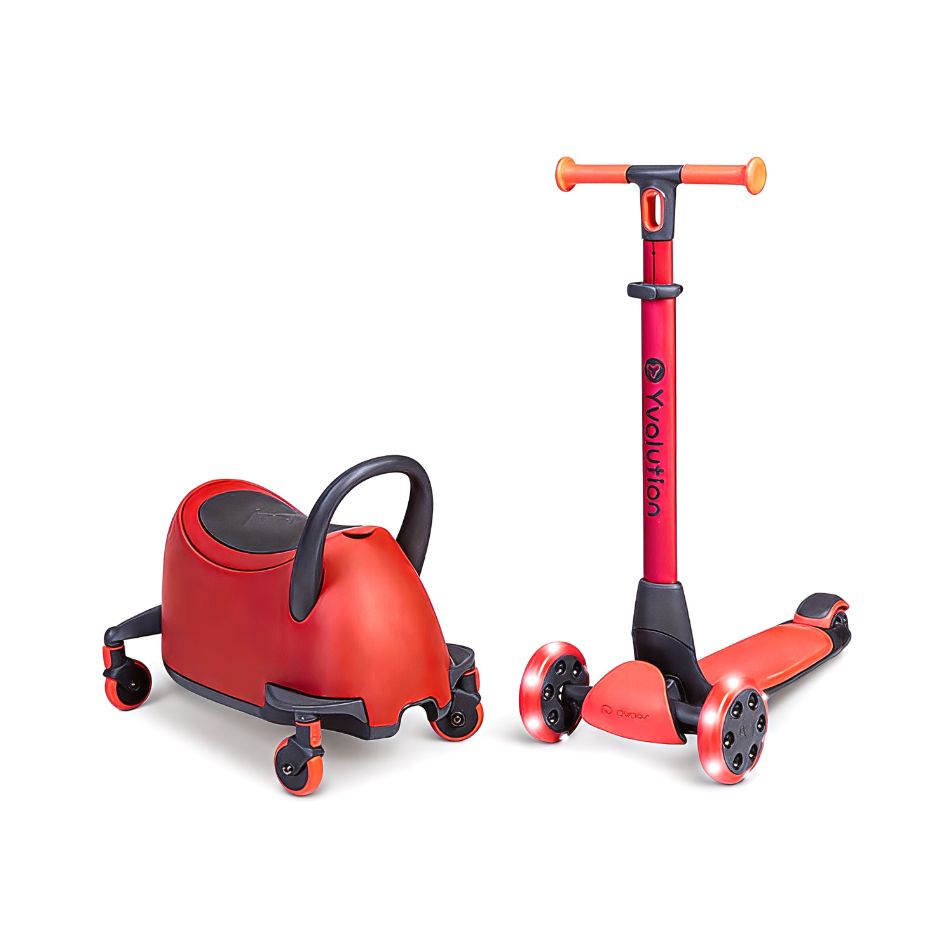 THREE-WHEELS YVOLUTION YGLIDER LUNA SCOOTER 5 IN 1 RED 40925 KOUREAS TOYS