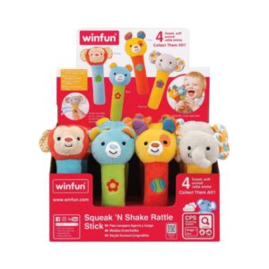 WINFUN 253301 SQUEAK 'N SHAKE RATTLE STICK KOUREAS TOYS