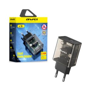 AWEI C9T CHARGER POWER ADAPTER 2.4A BLACK 005081 KOUREAS TOYS