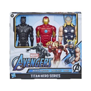 F5291 MARVEL AVENGERS TITAN HERO SERIES BLACK PANTHER, IRON MAN & THOR KOUREAS TOYS