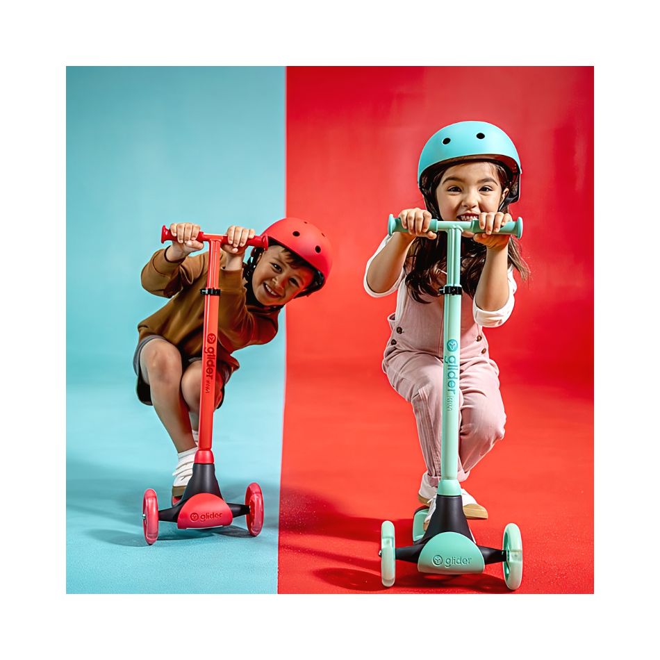 THREE-WHEELS YVOLUTION YGLIDER KIWI SCOOTER RED 40833 KOUREAS TOYS