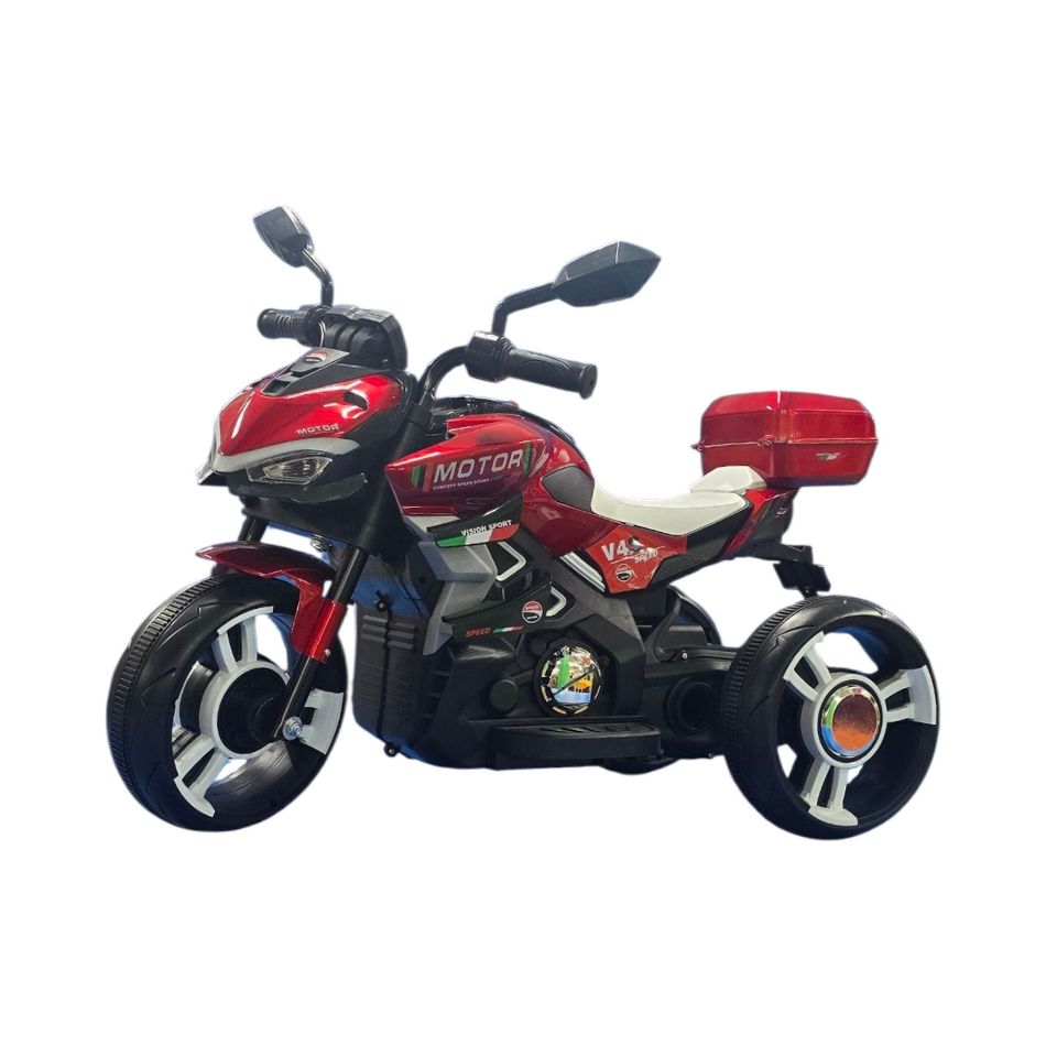 6V THREE WHEELS ELECTRIC MOTORCYCLE PEARL CHERRY RED PAINTED KOUREAS TOYS