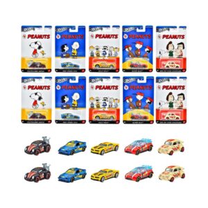 HOT WHEELS GDG83 1:64 PEANUTS 75TH ANNIVERSARY SCALE CAR ASSORTED DESIGNS KOUREAS TOYS