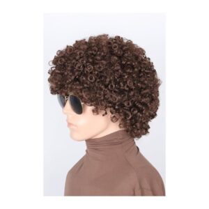 CARNIVAL WIG 70s 80s DISCO CURLY WIG BROWN 115g 80681 KOUREAS TOYS