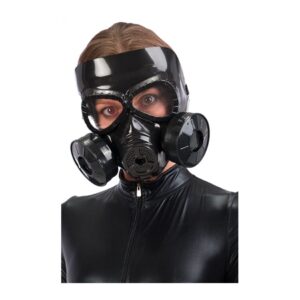 CARNIVAL BLACK PLASTIC GAS MASK 80637 KOUREAS TOYS