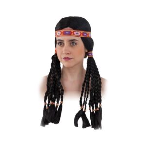 CARNIVAL WIG WITH BRAIDS & DECORATIVE RIBBON 80670 KOUREAS TOYS