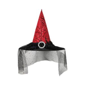 WITCH HAT RED WITH SPIDER WEB 80682 KOUREAS TOYS