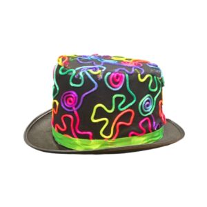 CARNIVAL BLACK TOP HAT WITH COLORFUL DESIGNS 80700 KOUREAS TOYS