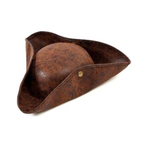 CARNIVAL HAT TRICORN LEATHER HAT – VINTAGE PIRATE STYLE JACK SPARROW 80714 KOUREAS TOYS