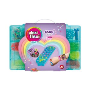 AS 25575 PLEXI FLEXI LOVE LARGE CASE WITH 4500 LOOMS & 100 CHARMS KOUREAS TOYS