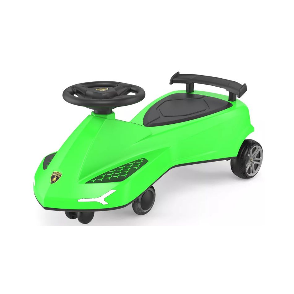 LAMBORGHINI SWING CAR RIDE ON WITH LIGHTS AND SOUNDS, 360 ROTATION GREEN LEB LB2003-GN KOUREAS TOYS