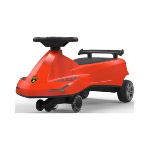 LAMBORGHINI SWING CAR RIDE ON WITH LIGHTS AND SOUNDS, 360 ROTATION LEB RED KOUREAS TOYS