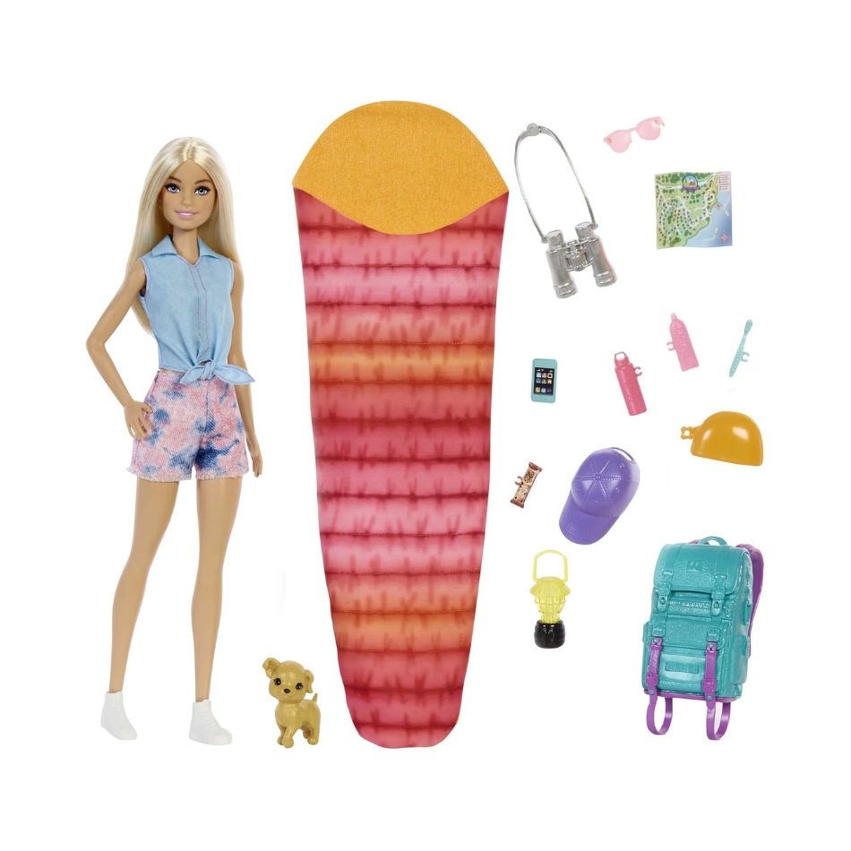 BRAND HDF73 BARBIE DOLL AND CAMPING ACCESSORIES KOUREAS TOYS