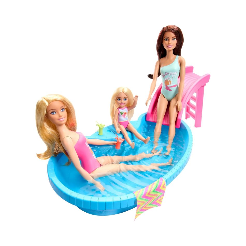 BRAND HRJ74 BARBIE DOLL AND POOL PLAYSET KOUREAS TOYS
