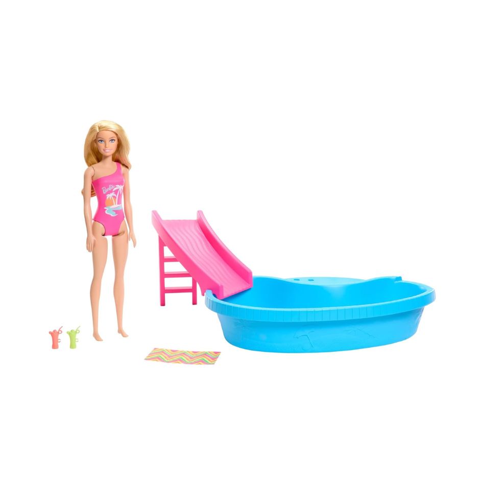 BRAND HRJ74 BARBIE DOLL AND POOL PLAYSET KOUREAS TOYS