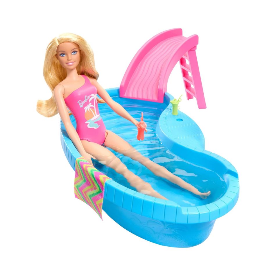 BRAND HRJ74 BARBIE DOLL AND POOL PLAYSET KOUREAS TOYS