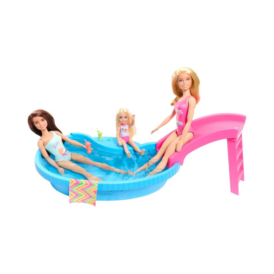 BRAND HRJ74 BARBIE DOLL AND POOL PLAYSET KOUREAS TOYS