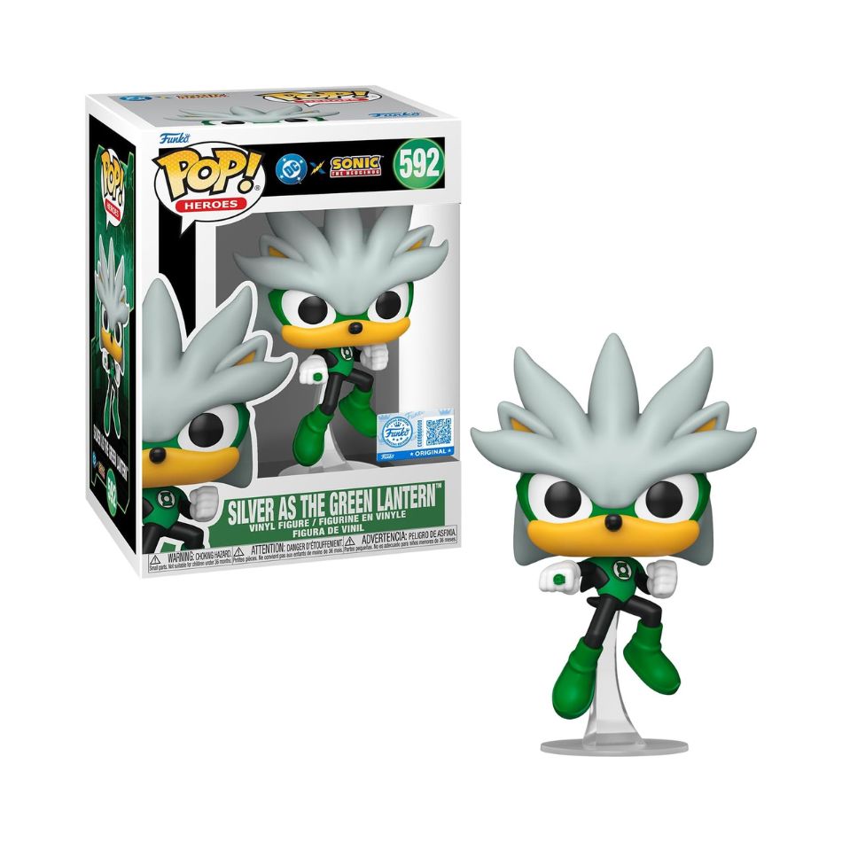 FUNKO POP! HEROES: DC SONIC THE HEDGEHOG SILVER AS THE GREEN LANTERN 592 KOUREAS TOYS